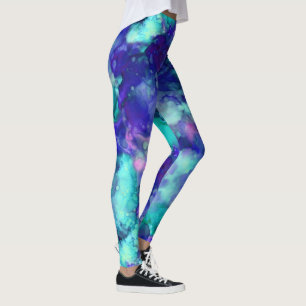 Leggings aquarelles d'imaginaire bleu :