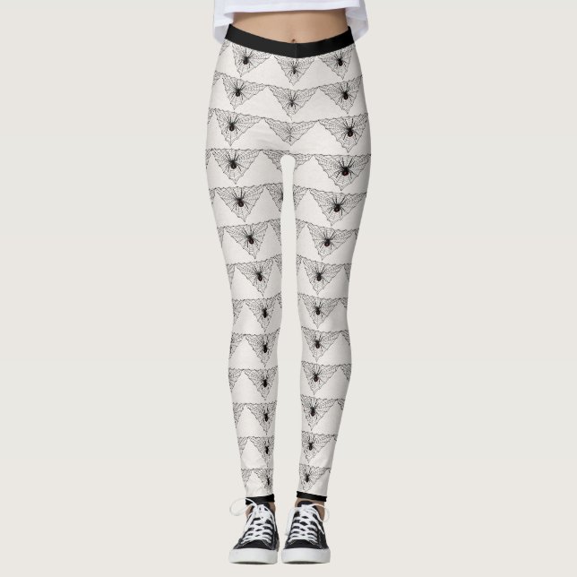 Leggings Araignée noire marquée en rouge dans Triangle Web (Devant)