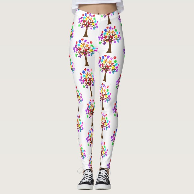 Leggings Arborescence des sensibilisations sur l'autisme (Devant)