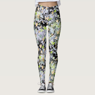 Leggings Arbre à ressort abstrait sans couture branches feu