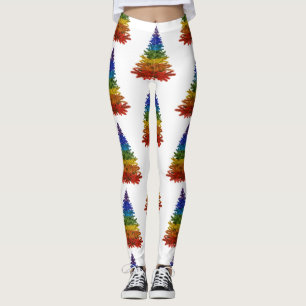 Leggings arbre de noël arc-en-ciel