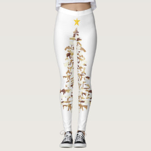 Leggings Arbre de Noël des armes à feu - Camo Imprimer Cade