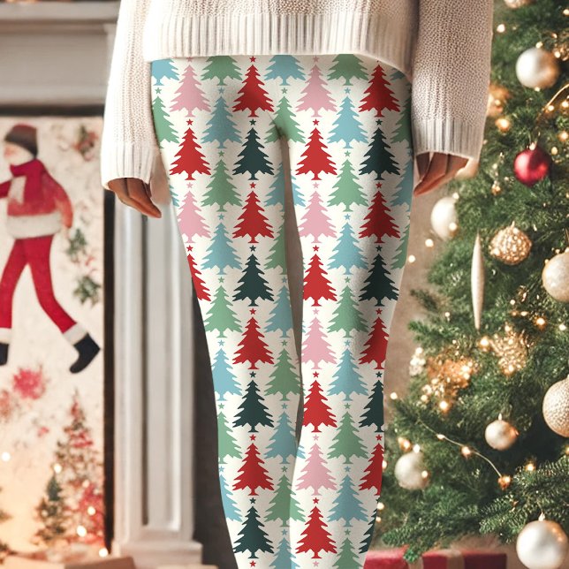 Leggings Arbre de Noël multicolore motif de fête (Créateur téléchargé)