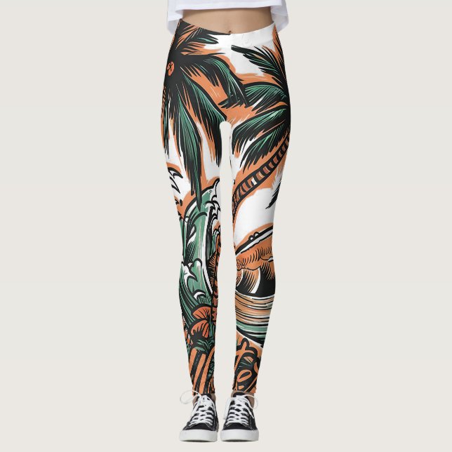 Leggings arbre de plage (Devant)