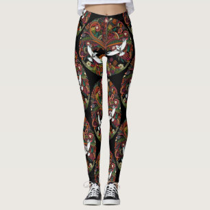 Leggings arbre de vie noir