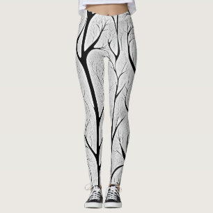 Leggings Arbre de vie noir & blanc