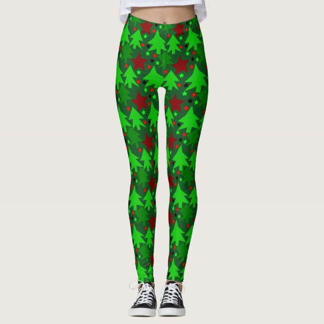 Leggings Arbre effronté de Noël de Noël laid (Devant)