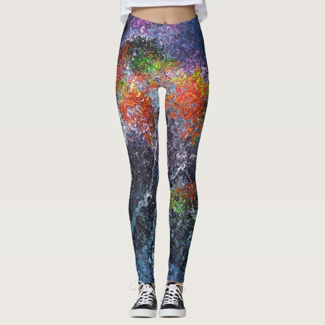 Leggings Arbres Abstraits (Devant)