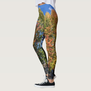Leggings Arbres aux couleurs d'automne sur vos jambes pour
