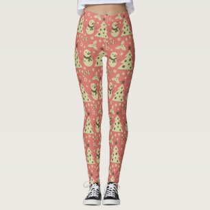 Leggings Arbres de Noël rétro sucre de canne étoile aux bai