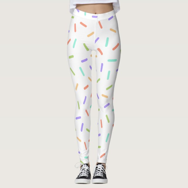 Leggings Arc en ciel arrose confetti amusant motif coloré (Devant)