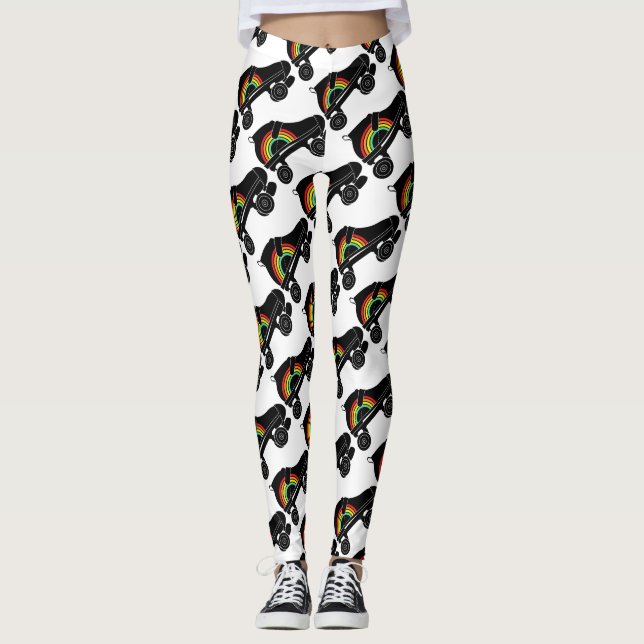 Leggings arc-en-ciel de patin de rouleau de quadruple (Devant)