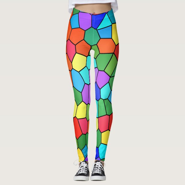 Leggings arc-en-ciel mosaïque (Devant)