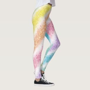 Leggings Arc-en-ciel Pailleté Pastel