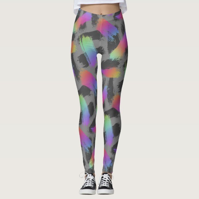 Leggings arc-en-ciel radical rétro : (Devant)