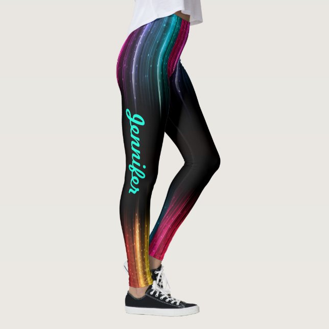Leggings Arc-en-ciel Votre nom Pantalon d'exercice (Droite)