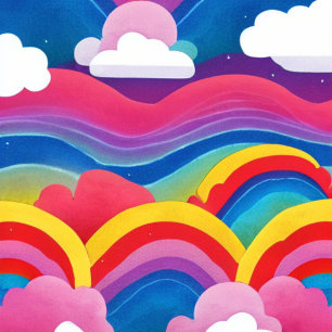 Leggings Arcs-en-ciel avec léggements nuageux