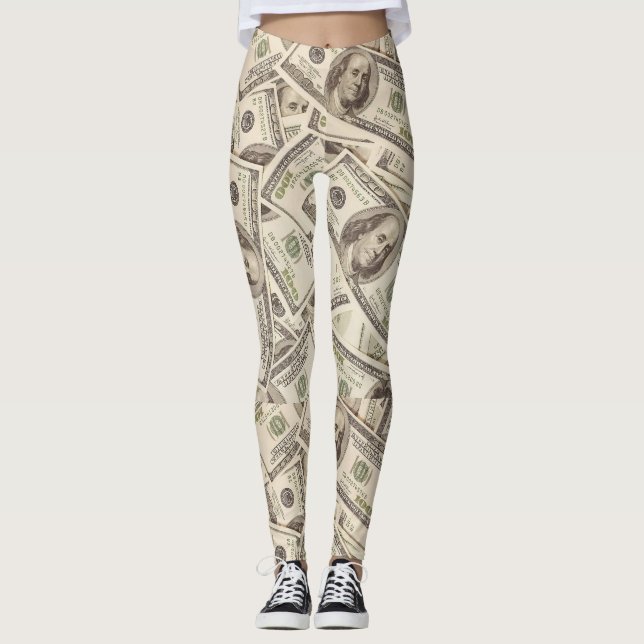 Leggings Argent à cent dollars (Devant)