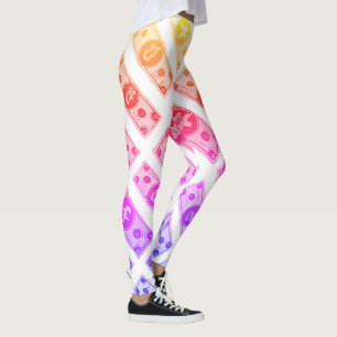 Leggings argent arc-en-ciel