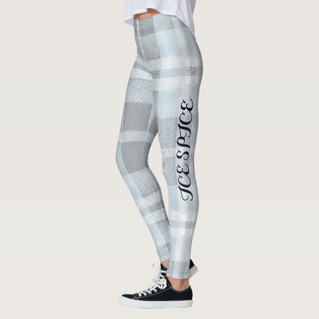 Leggings AriaGrace Silver Frost Winter Plaid Pattern Vol 24 (Gauche)