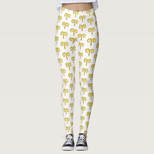 Leggings Aries Golden Astrologie Custom (Devant)