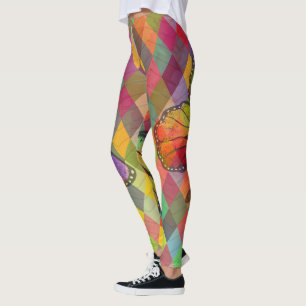 Leggings Arlequin Arlequin Arlequin Arc en Ciel et Papillon
