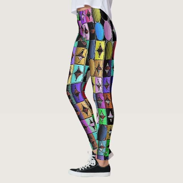 Leggings Arlequin géométrique (Gauche)