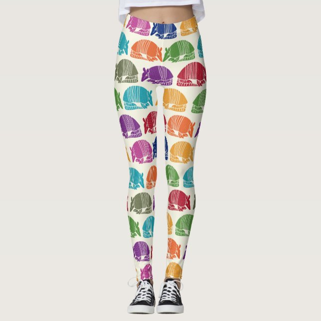 Leggings Armadillos Colorful Patterned Cream Ivory (Devant)