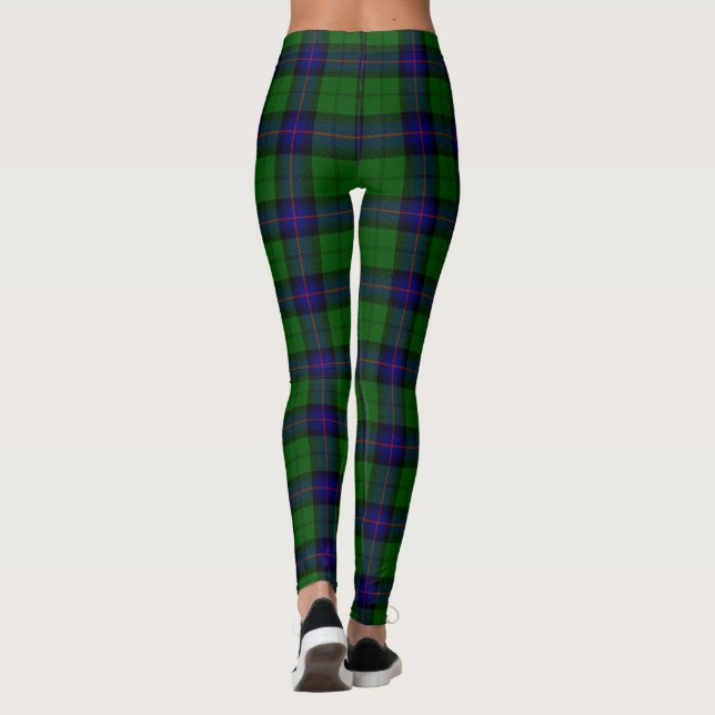 Leggings Armstrong tartan bleu et vert plaid (Dos)