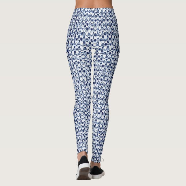 Leggings Armure géométrique de textile bleu de contrôle (Dos)