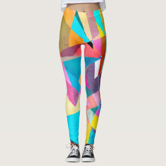Leggings Arrière - plan d'aquarelle géométrique couleur Abs