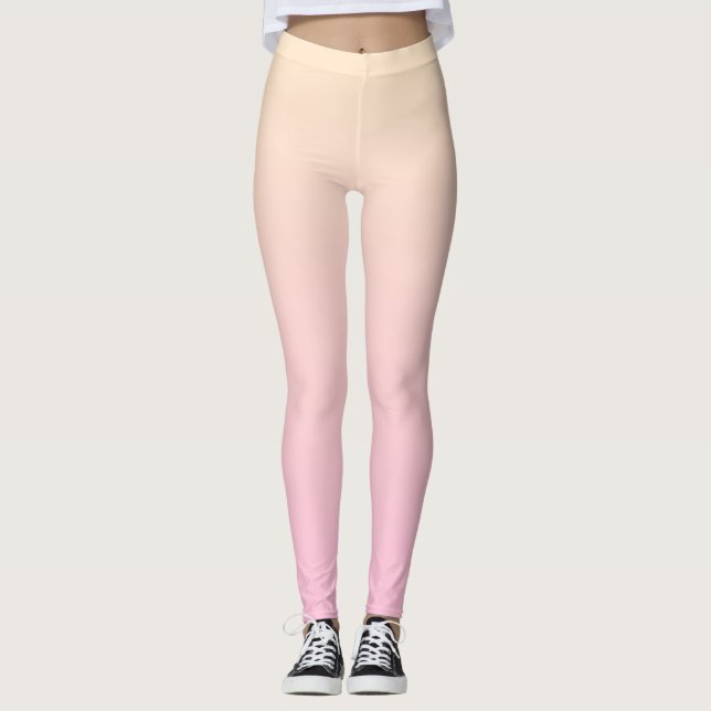 Leggings Arrière - plan dégradé rose pâle et jaune (Devant)