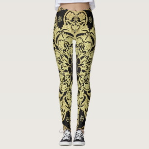 Leggings Arrière - plan Floral de luxe en or