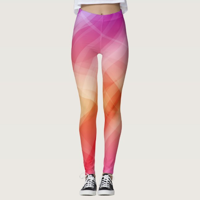 Leggings arrière - plan géométrique rose Abstrait (Devant)