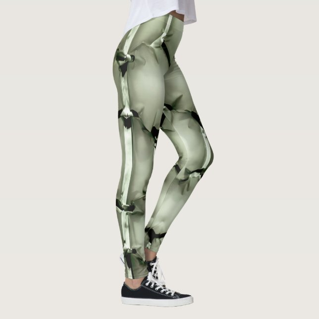 Leggings Arrière - plan texturé à bulle verte hexagonale (Droite)