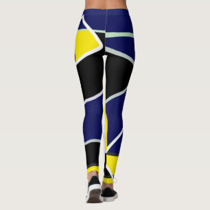 Leggings Art Abstrait bleu foncé
