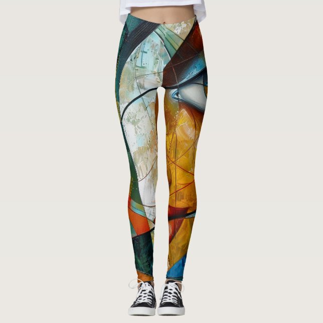 Leggings Art Abstrait coloré (Devant)