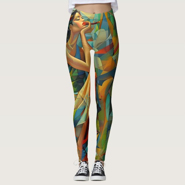 Leggings Art Abstrait coloré (Devant)