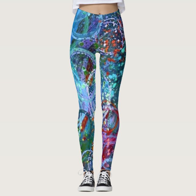 Leggings Art Abstrait contemporain moderne (Devant)