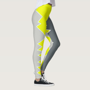 Leggings Art Abstrait gris pâle gris jaune gris fusain gris