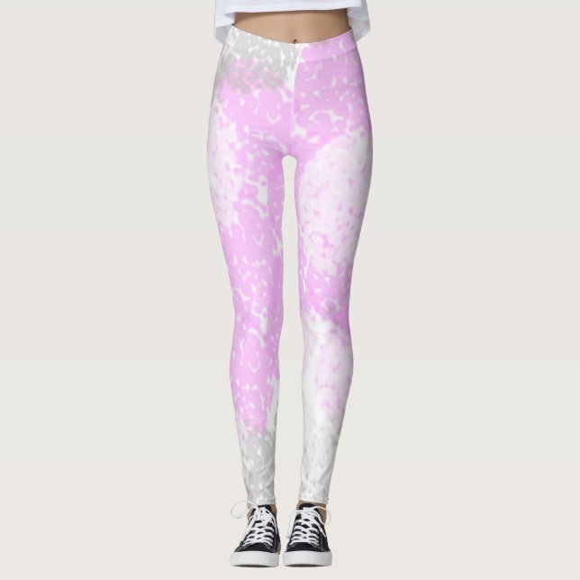 Leggings Art Abstrait Pale Pastel Pink Grey Minimalisme (Devant)