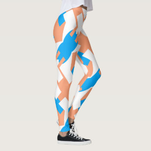 Leggings Art Abstrait Pastel Coral Lavender Bleu