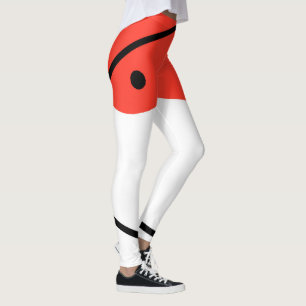 Leggings Art Abstrait Rouge noir blanc minimalisme