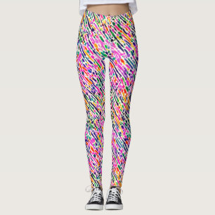 Leggings Art Abstrait Tendance Peinture Aquarelle Colorée