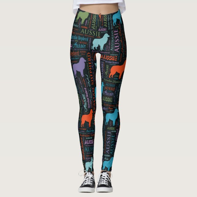 Leggings Art australien de mot de berger australien (Devant)