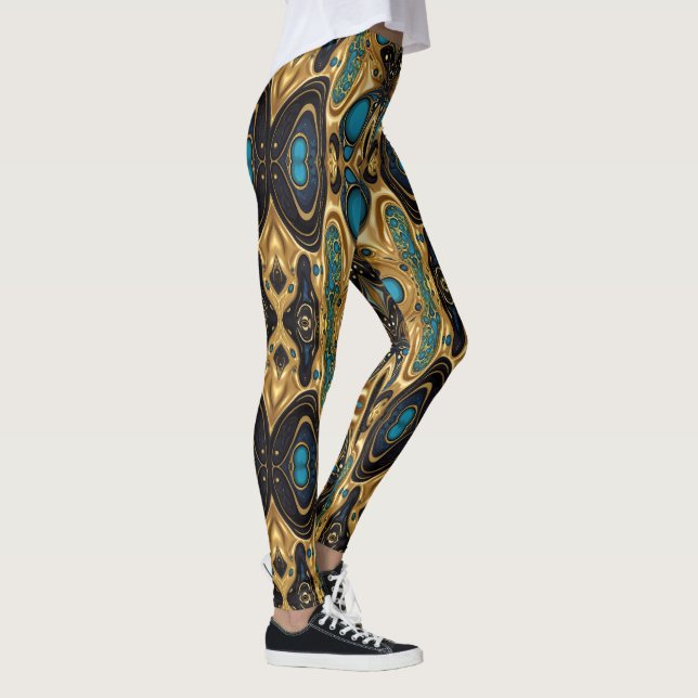 Leggings Art aztèque, dynamique, reflétant la culture (Droite)
