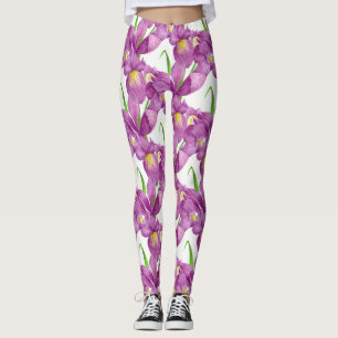 Leggings Art Botanique D'Iris Violet
