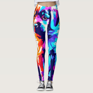 Leggings Art de chien aux couleurs de l'arc-en-ciel