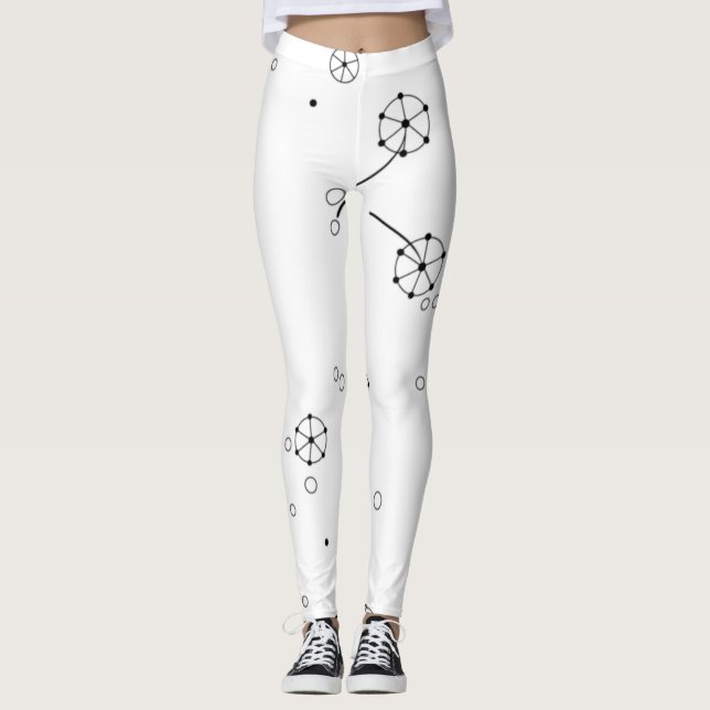 Leggings Art de ligne, poussière d'étoile (Devant)