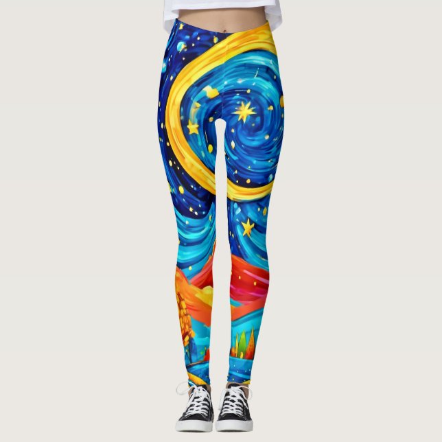 Leggings Art de nuit étoilé (Devant)
